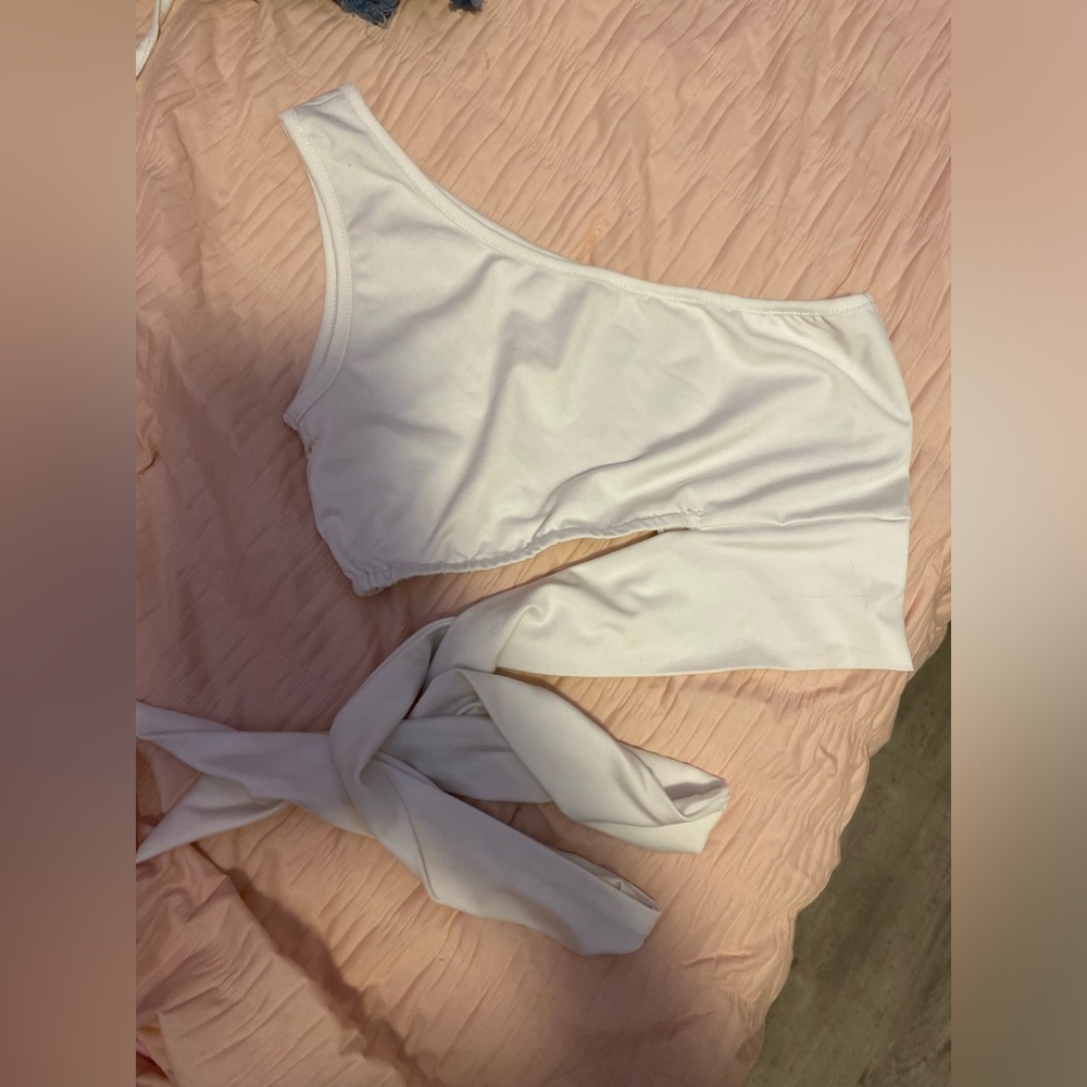 One shoulder tie shirt